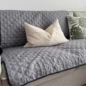 Linens Couch/Sofa Cover Protector  Love Seat, Gray & Black Reversible Waterproof